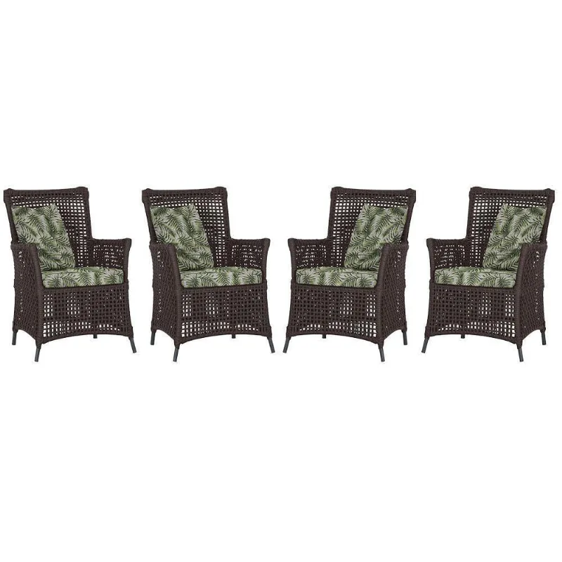 4 Poltronas Igapó Alumínio Pintura Preta Corda Náutica E5 Marrom