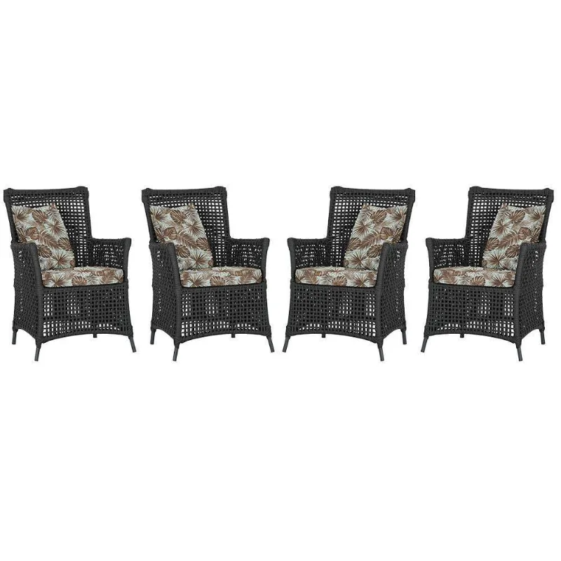 4 Poltronas Igapó Alumínio Micro Pintura Preta Corda Náutica Preto