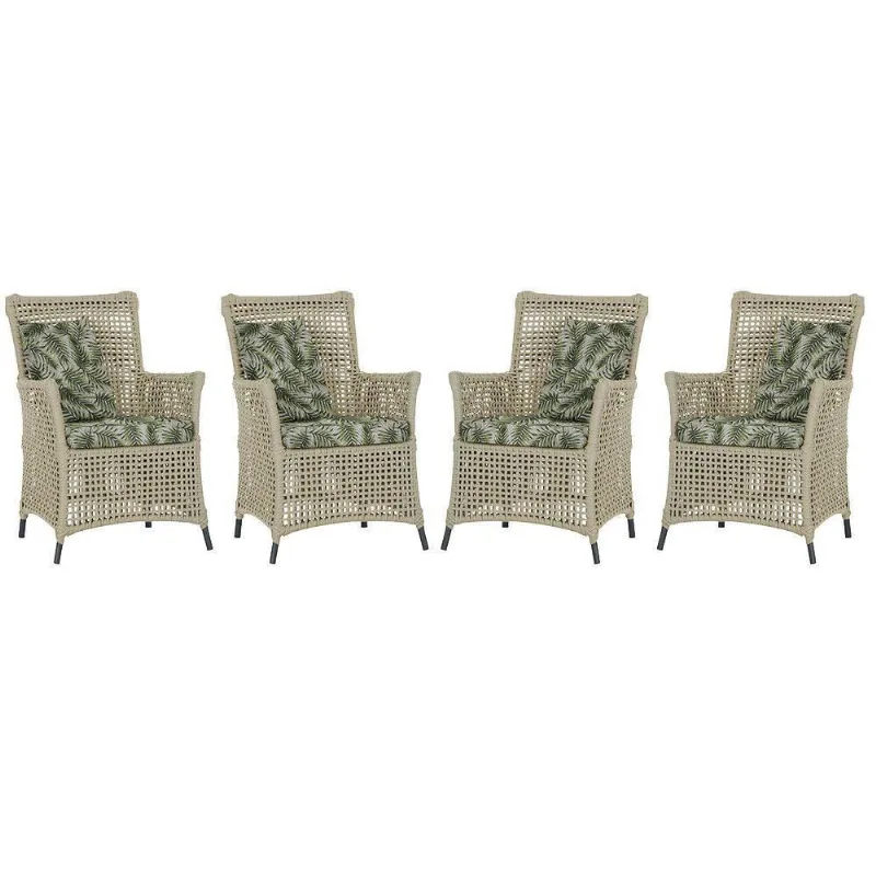 4 Poltronas Igapó Alumínio Pintura Preta Corda Náutica E5 Rami