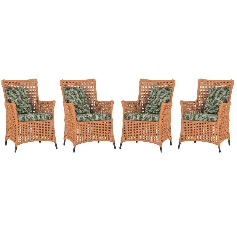 4 Poltronas Igapó Alumínio Pintura Preta Corda Náutica E5 Terra Cota