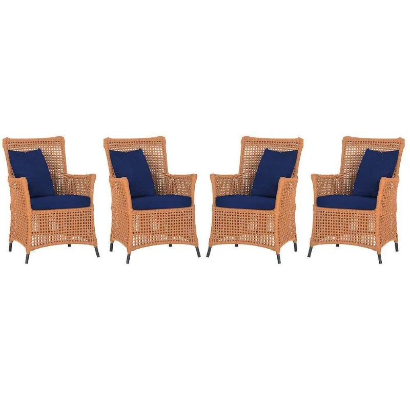 4 Poltronas Igapó Alumínio Pintura Preta Corda Náutica E10 Terra Cota