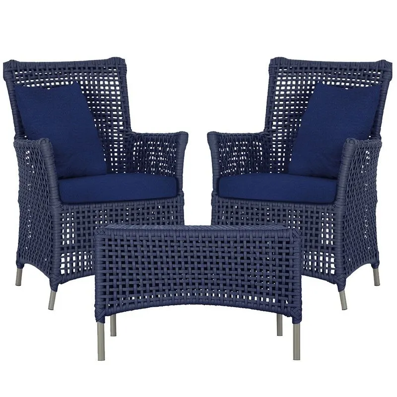 2 Poltronas e 1 Mesa Igapó em Alumínio Pintura Fendi Corda Náutica Estofado 10
