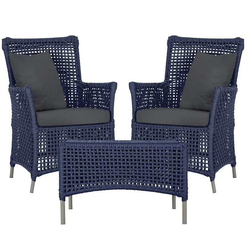 2 Poltronas e 1 Mesa Igapó em Alumínio Pintura Fendi Corda Náutica Estofado 11