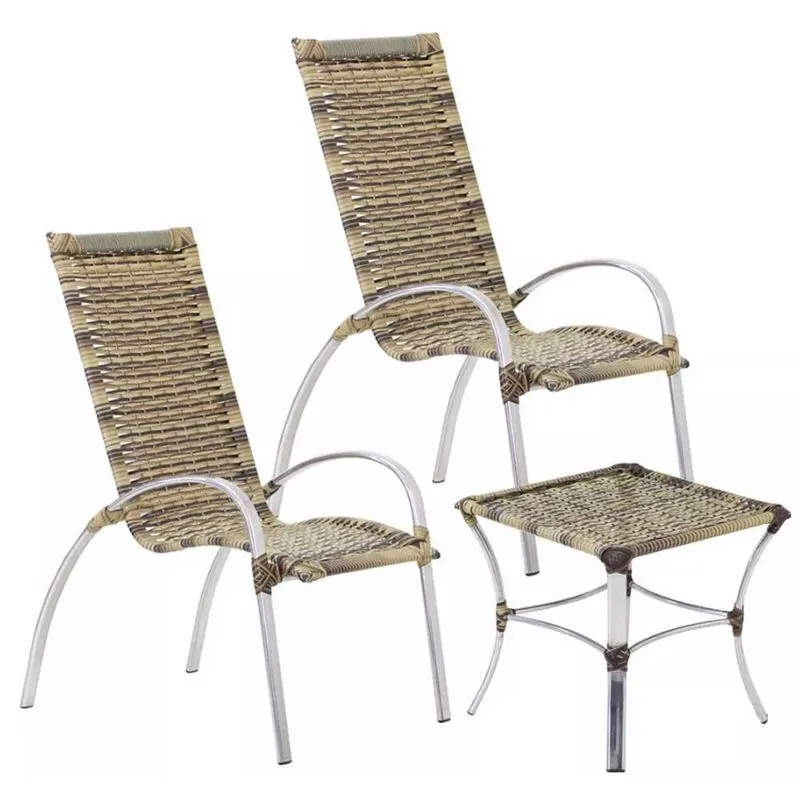 2 Cadeira Em Alumínio Garden e Mesa Garden Para Area Piscina Varanda Trama Original