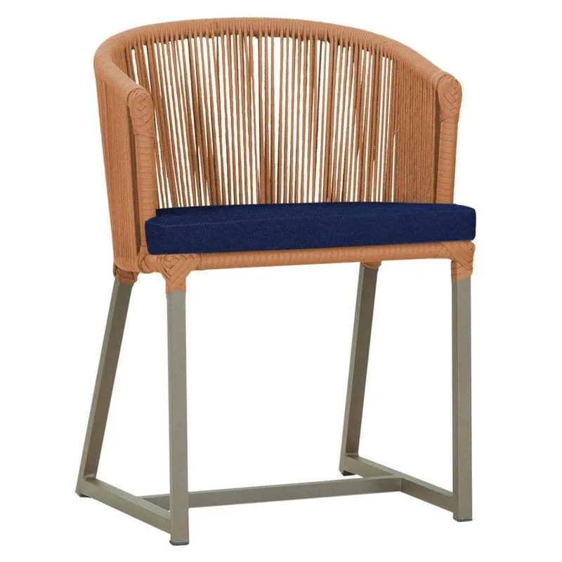 Cadeira De Jantar Noronha Alumínio Fendi E10 Trama Original Terra Cota