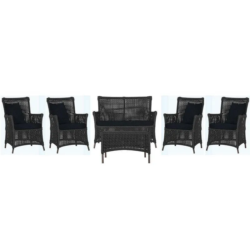 Jogo Sofá 4 Poltronas E Mesa Igapó Marrom E12 Trama Original Preto