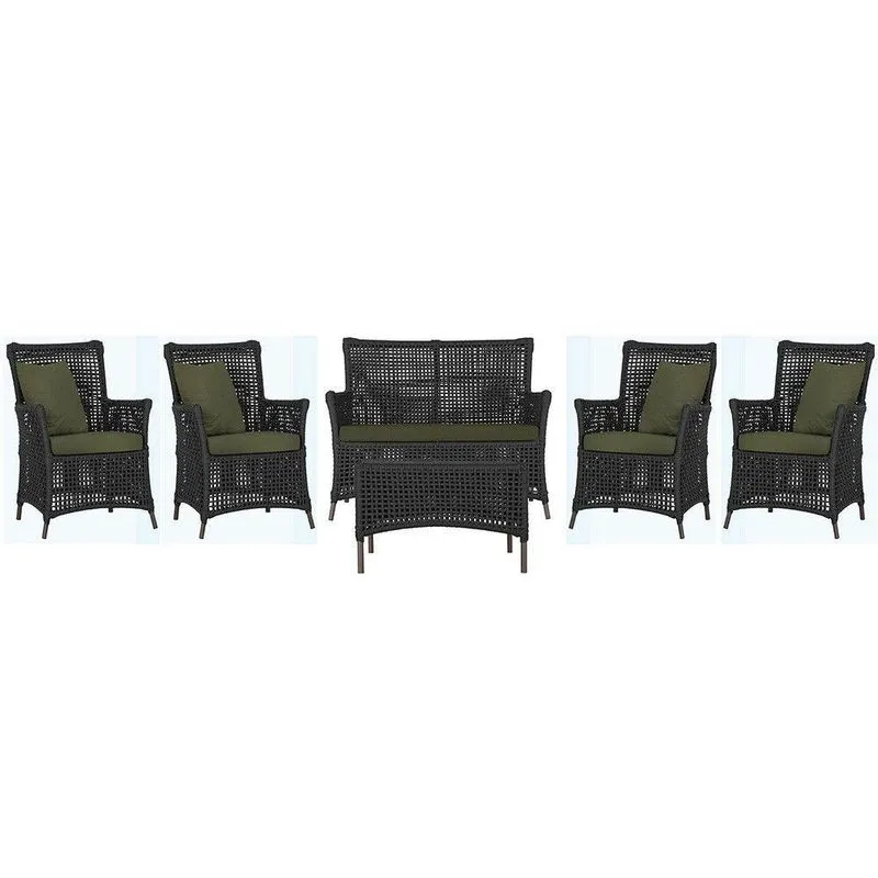 Jogo Sofá 4 Poltronas E Mesa Igapó Marrom E13 Trama Original Preto