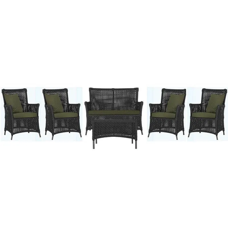 Jogo Sofá 4 Poltronas E Mesa Igapó Preta E13 Trama Original Preto