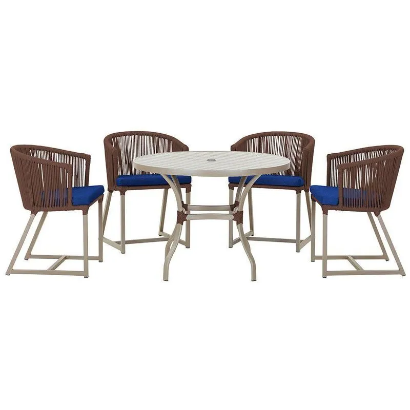 Mesa Com 4 Cadeiras E Noronha Estofado 10 Trama Original Marrom