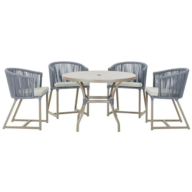 Mesa Com 4 Cadeiras E Noronha Estofado 3 Trama Original Prata