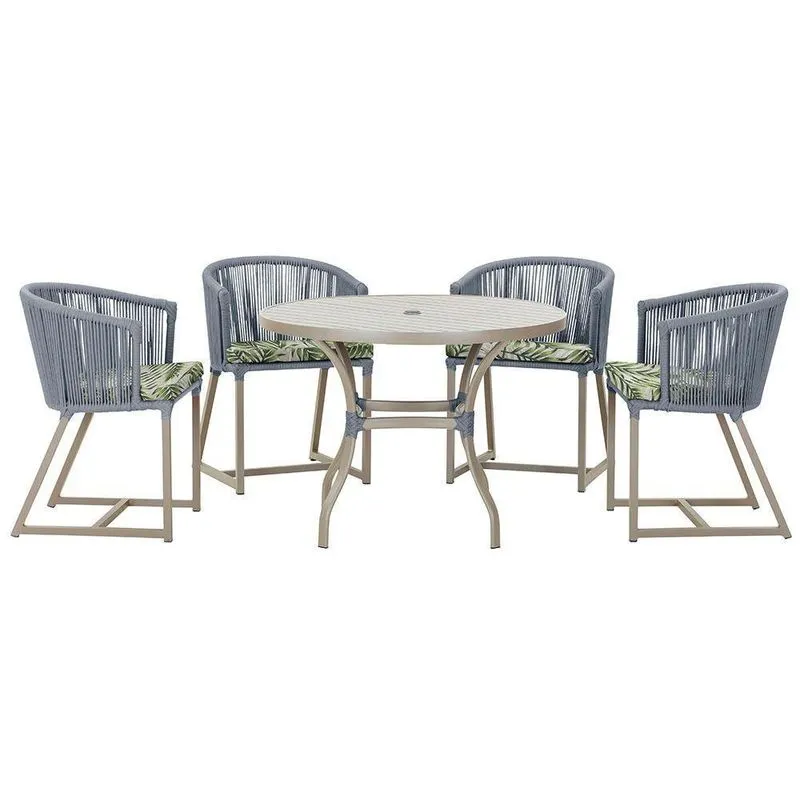 Mesa Com 4 Cadeiras E Noronha Estofado 5 Trama Original Prata