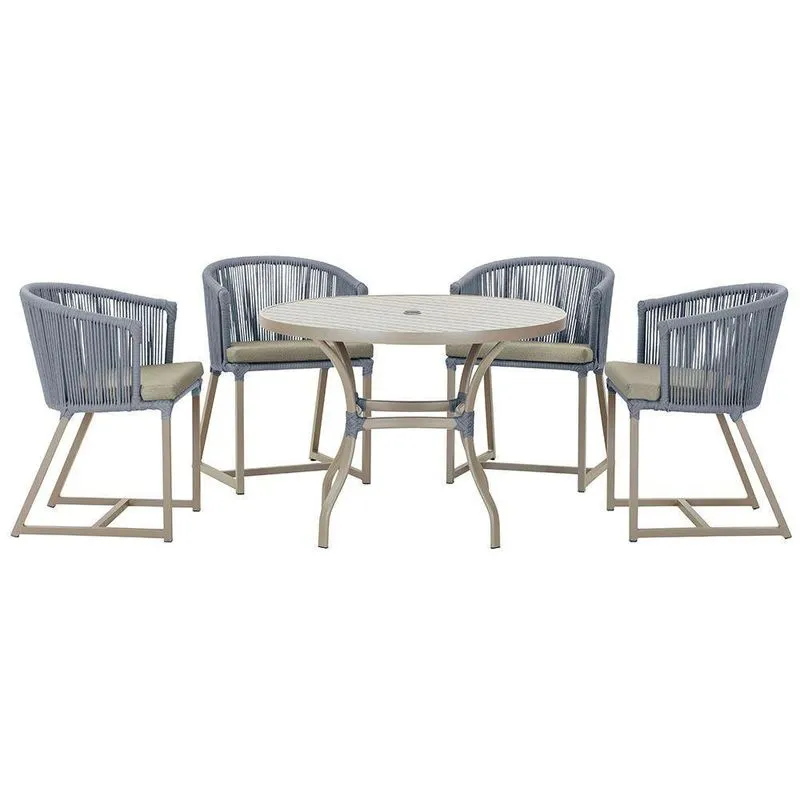Mesa Com 4 Cadeiras E Noronha Estofado 8 Trama Original Prata