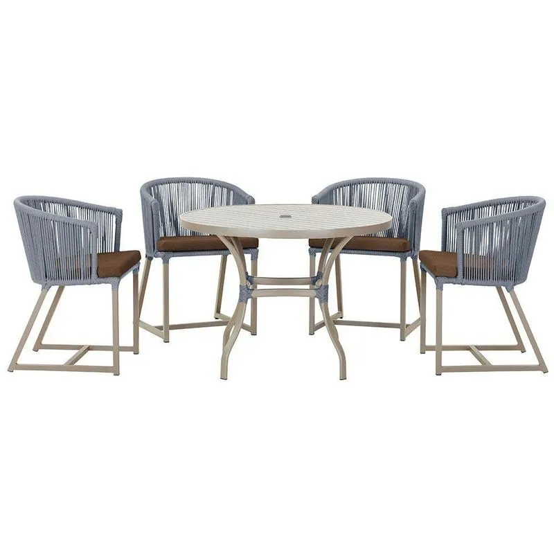 Mesa Com 4 Cadeiras E Noronha Estofado 9 Trama Original Prata