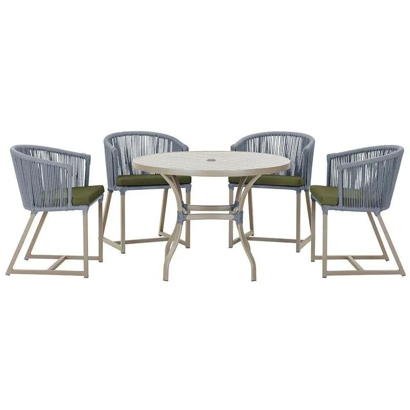 Mesa Com 4 Cadeiras E Noronha Estofado 13 Trama Original Prata