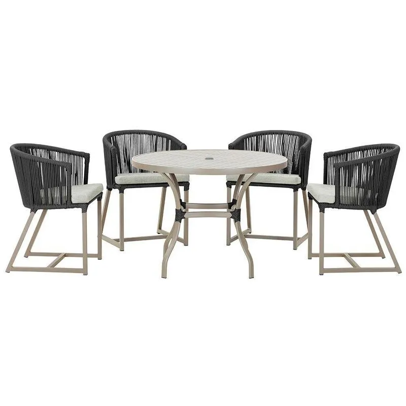 Mesa Com 4 Cadeiras E Noronha Estofado 3 Trama Original Preto