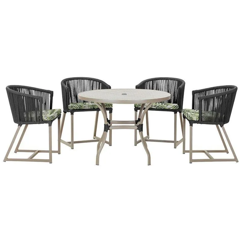Mesa Com 4 Cadeiras E Noronha Estofado 5 Trama Original Preto