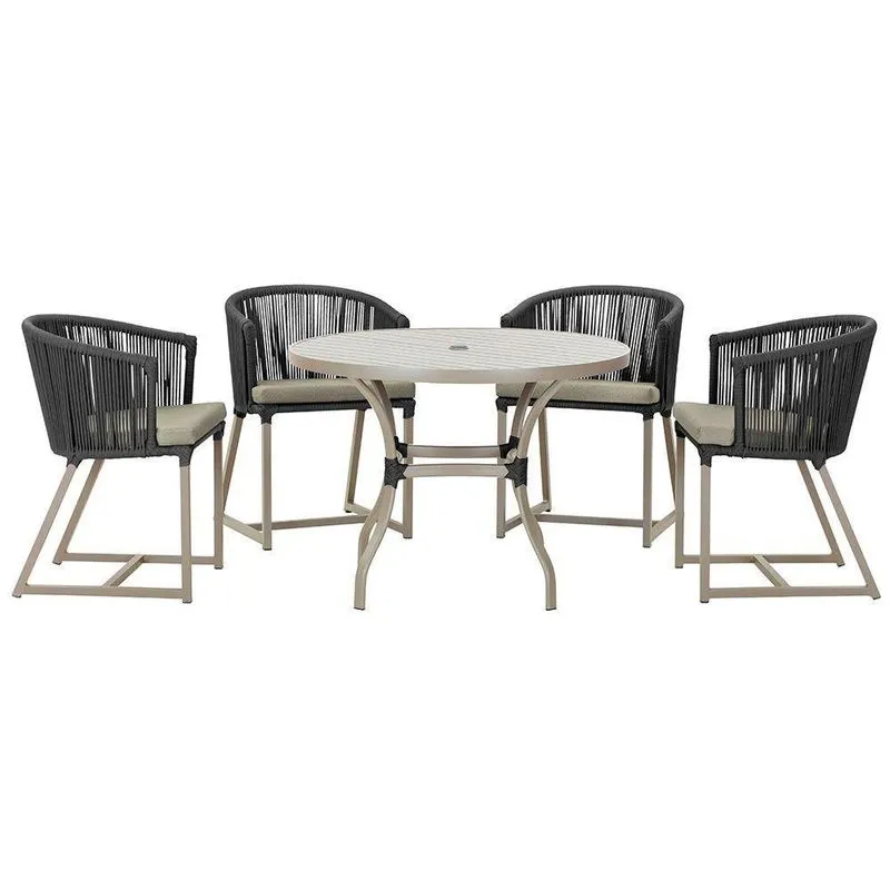 Mesa Com 4 Cadeiras E Noronha Estofado 8 Trama Original Preto