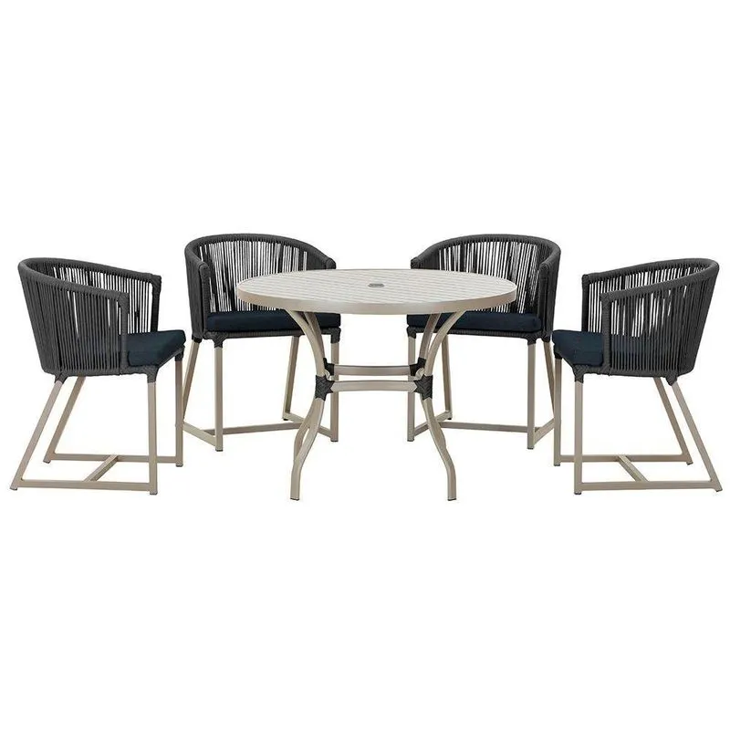 Mesa Com 4 Cadeiras E Noronha Estofado 12 Trama Original Preto