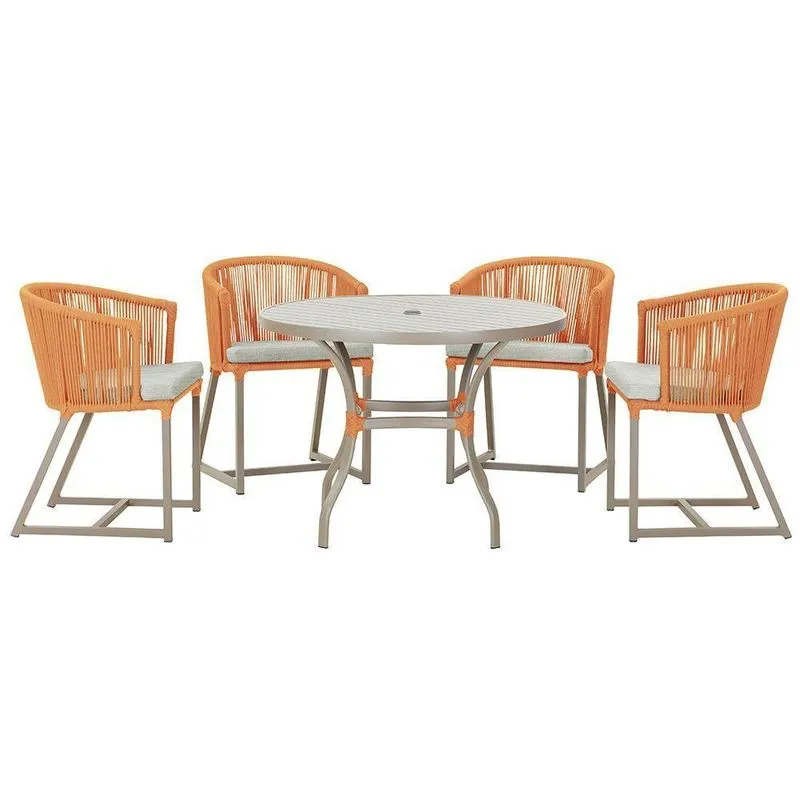 Mesa Com 4 Cadeiras E Noronha Estofado 3 Trama Original Terra Cota
