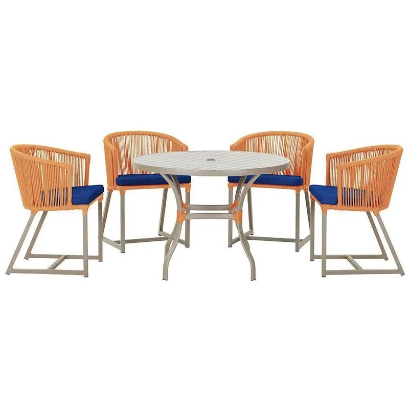 Mesa Com 4 Cadeiras E Noronha Estofado 10 Trama Original Terra Cota