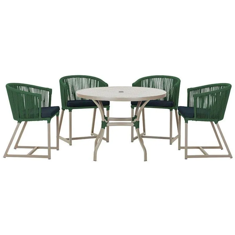 Mesa Com 4 Cadeiras E Noronha Estofado 12 Trama Original Verde