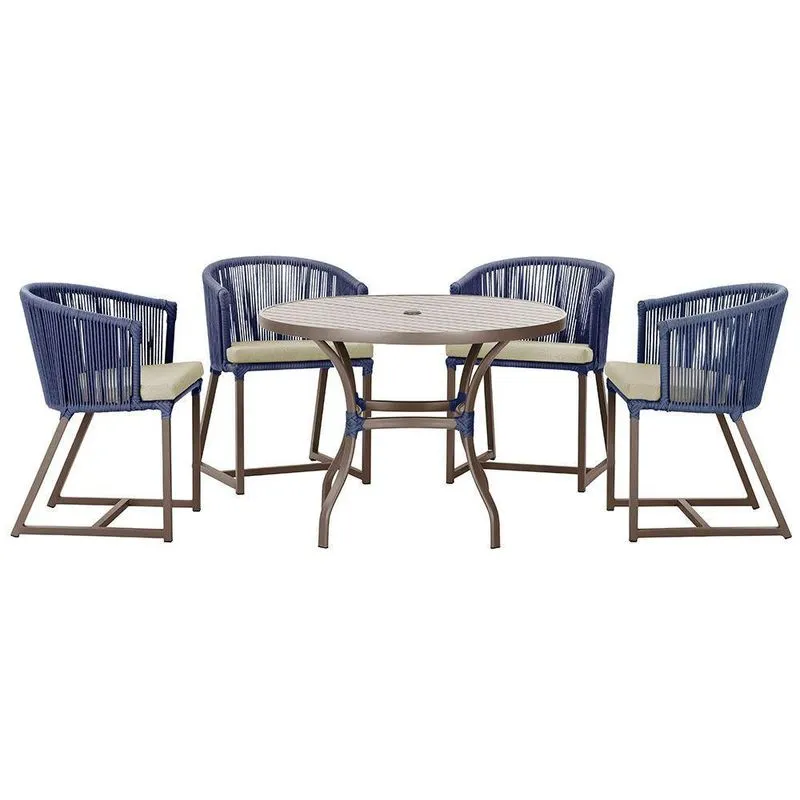 Mesa Com 4 Cadeiras E Noronha Estofado 7 Trama Azul