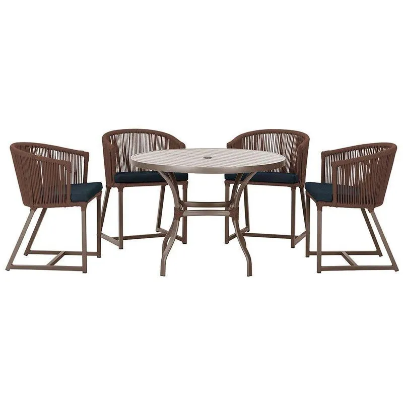 Mesa Com 4 Cadeiras E Noronha Estofado 12 Trama Original Marrom