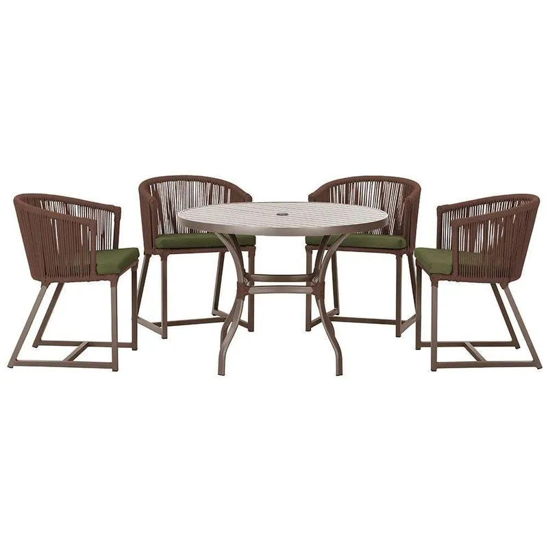 Mesa Com 4 Cadeiras E Noronha Estofado 13 Trama Original Marrom