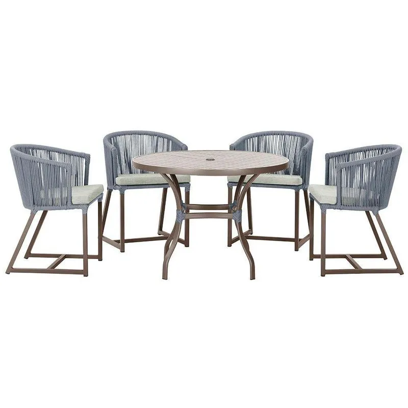 Mesa Com 4 Cadeiras E Noronha Estofado 3 Trama Original Prata