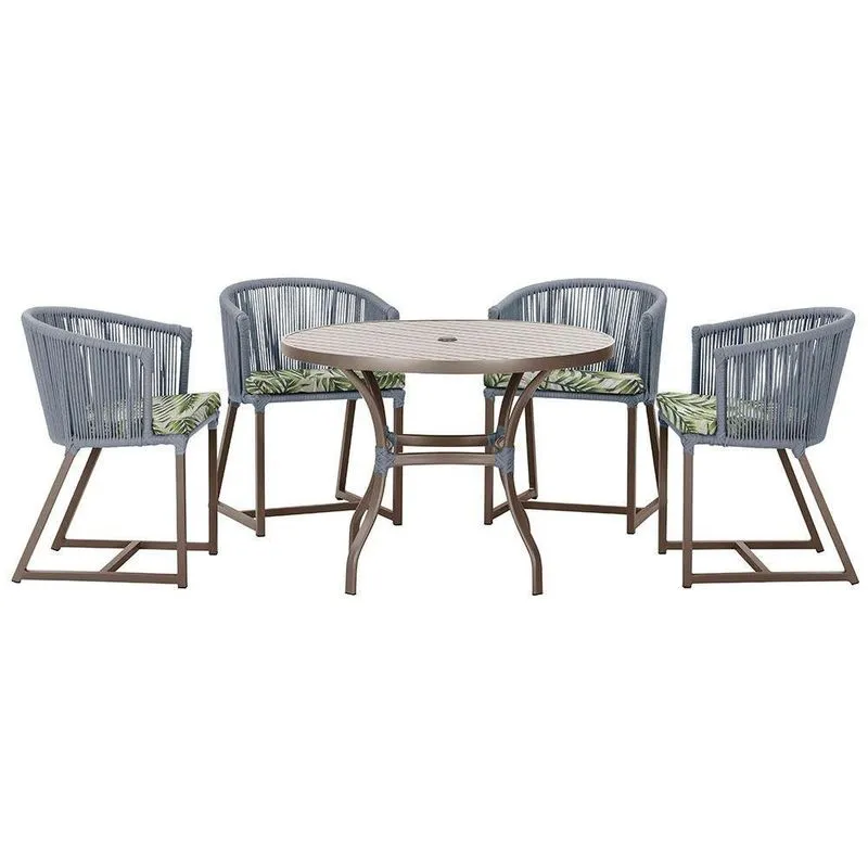 Mesa Com 4 Cadeiras E Noronha Estofado 5 Trama Original Prata