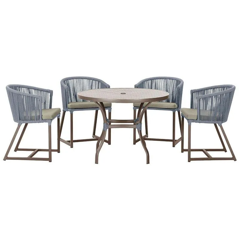 Mesa Com 4 Cadeiras E Noronha Estofado 8 Trama Original Prata