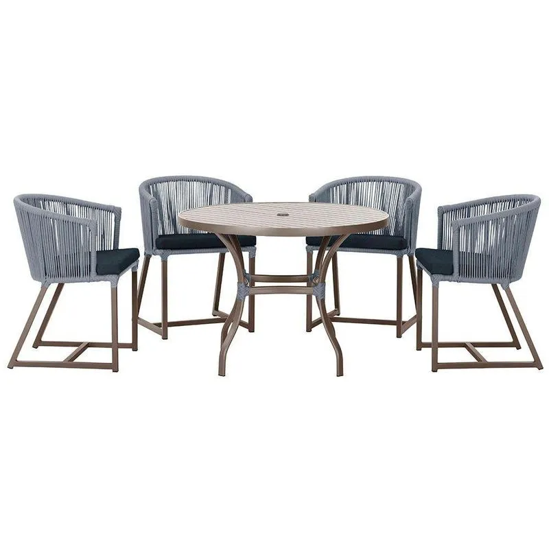 Mesa Com 4 Cadeiras E Noronha Estofado 12 Trama Original Prata