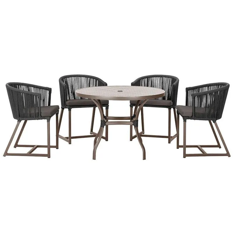 Mesa Com 4 Cadeiras E Noronha Estofado 11 Trama Original Preto