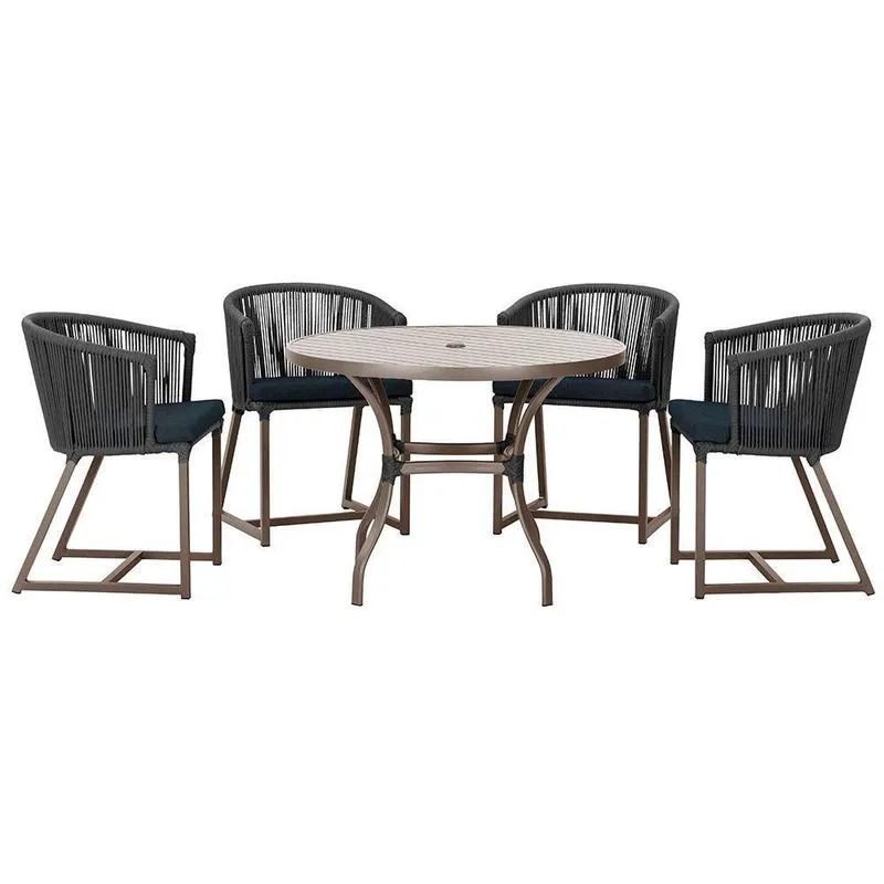 Mesa Com 4 Cadeiras E Noronha Estofado 12 Trama Original Preto