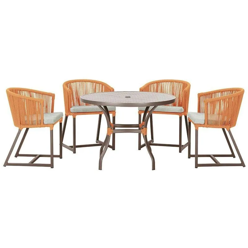 Mesa Com 4 Cadeiras E Noronha Estofado 3 Trama Original Terra Cota