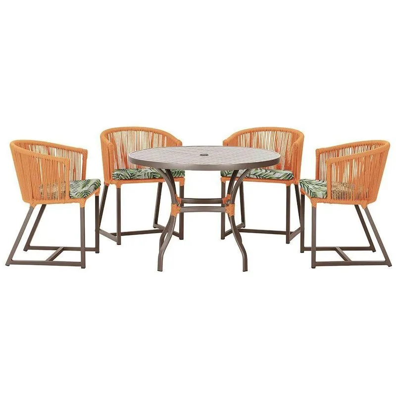 Mesa Com 4 Cadeiras E Noronha Estofado 5 Trama Original Terra Cota