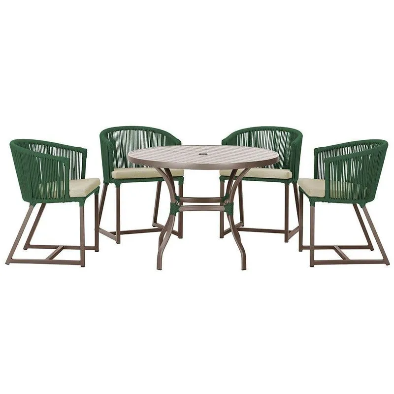 Mesa Com 4 Cadeiras E Noronha Estofado 7 Trama Original Verde