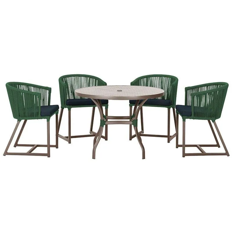 Mesa Com 4 Cadeiras E Noronha Estofado 12 Trama Original Verde