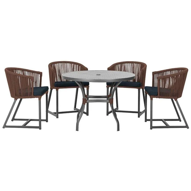 Mesa Com 4 Cadeiras E Noronha Estofado 12 Trama Original Marrom