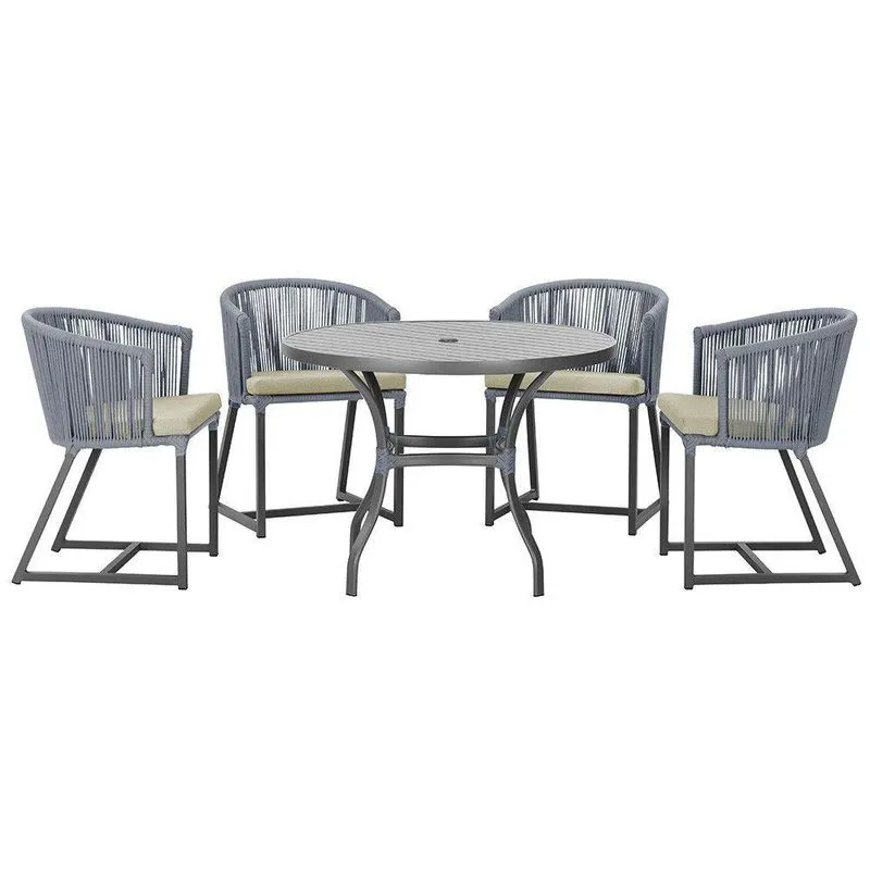 Mesa Com 4 Cadeiras E Noronha Estofado 7 Trama Original Prata