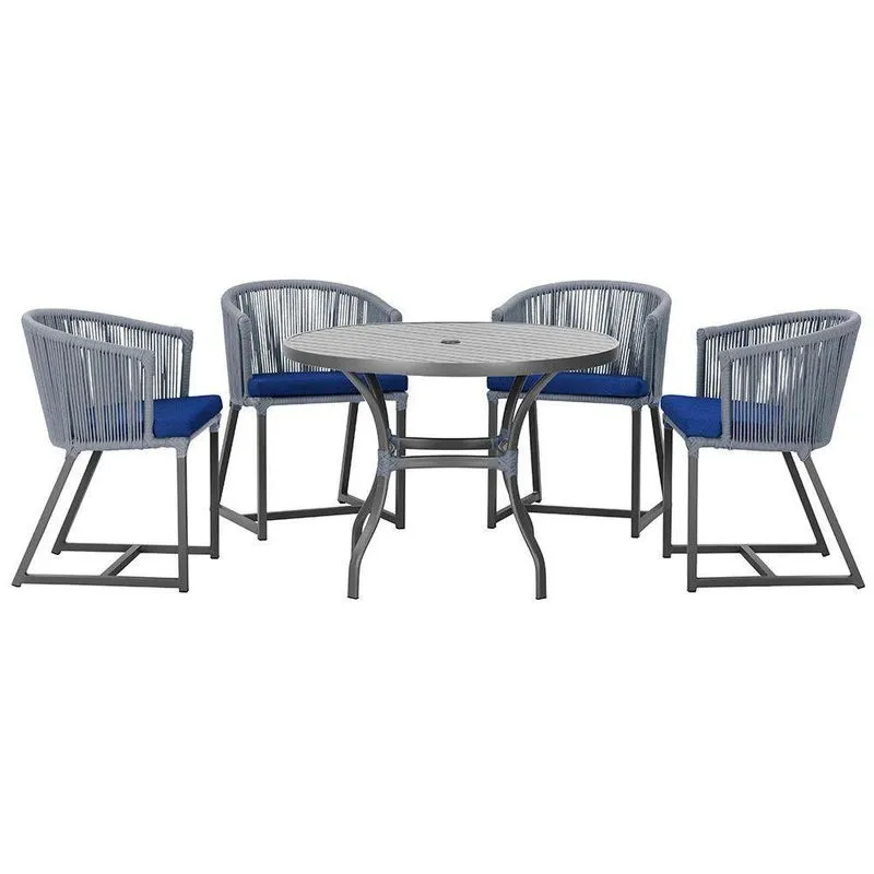 Mesa Com 4 Cadeiras E Noronha Estofado 10 Trama Prata