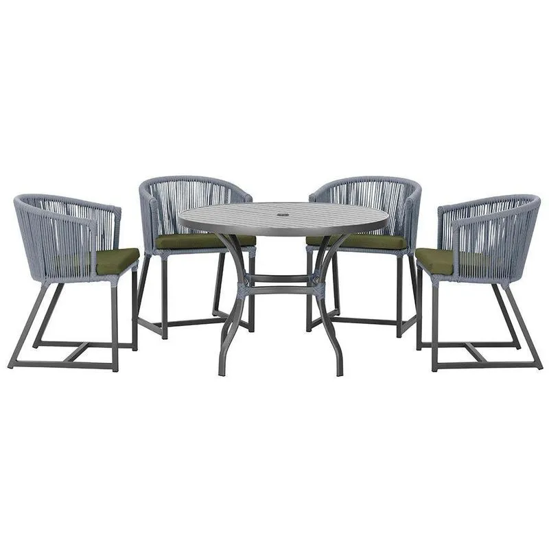 Mesa Com 4 Cadeiras E Noronha Estofado 13 Trama Prata