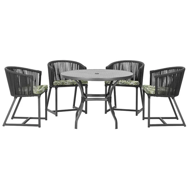 Mesa Com 4 Cadeiras E Noronha Estofado 5 Trama Original Preto