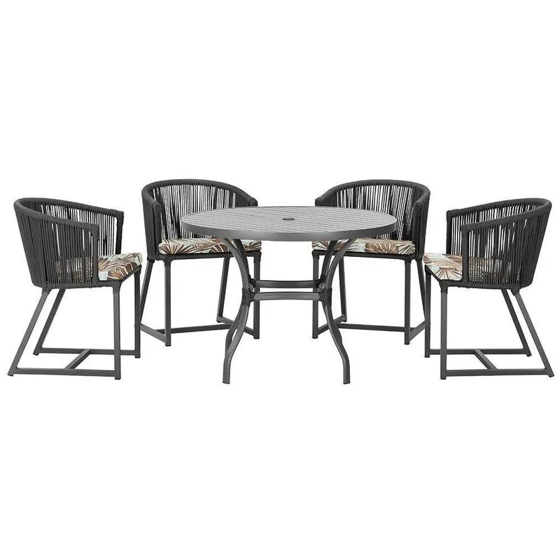 Mesa Com 4 Cadeiras E Noronha Estofado 6 Trama Original Preto