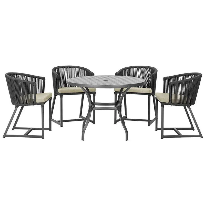 Mesa Com 4 Cadeiras E Noronha Estofado 7 Trama Original Preto
