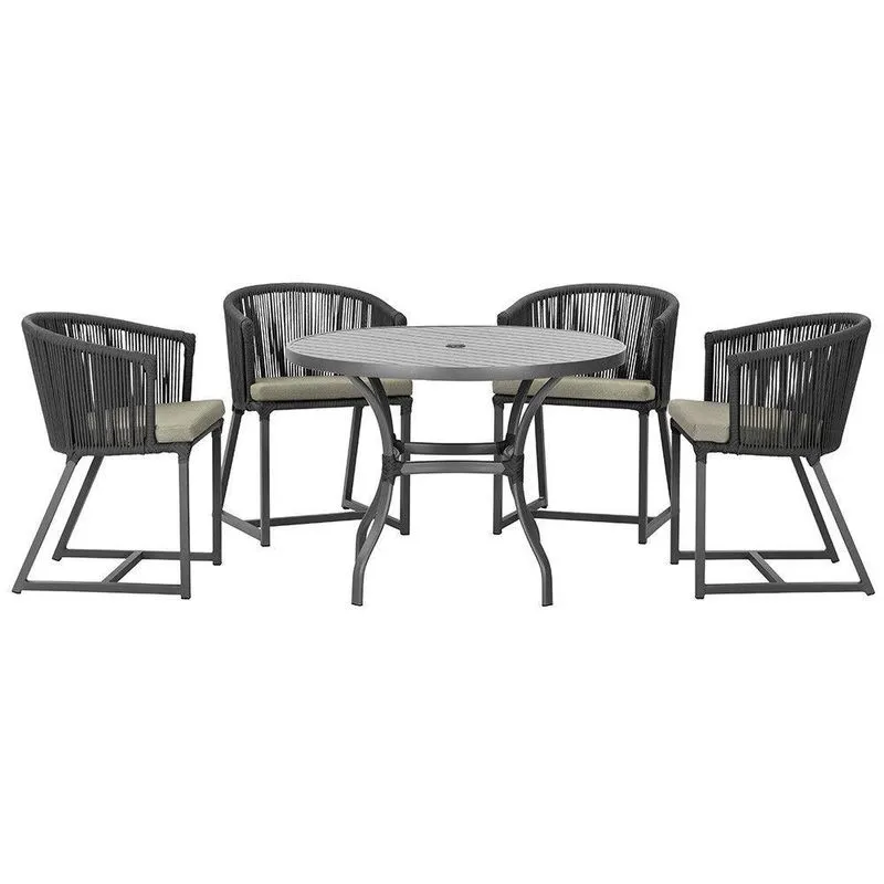 Mesa Com 4 Cadeiras E Noronha Estofado 8 Trama Original Preto