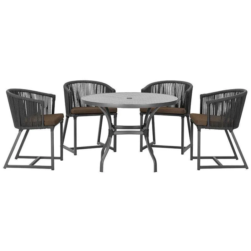 Mesa Com 4 Cadeiras E Noronha Estofado 9 Trama Original Preto