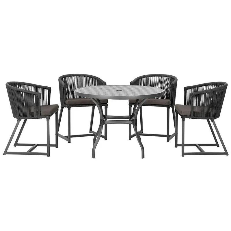 Mesa Com 4 Cadeiras E Noronha Estofado 11 Trama Original Preto