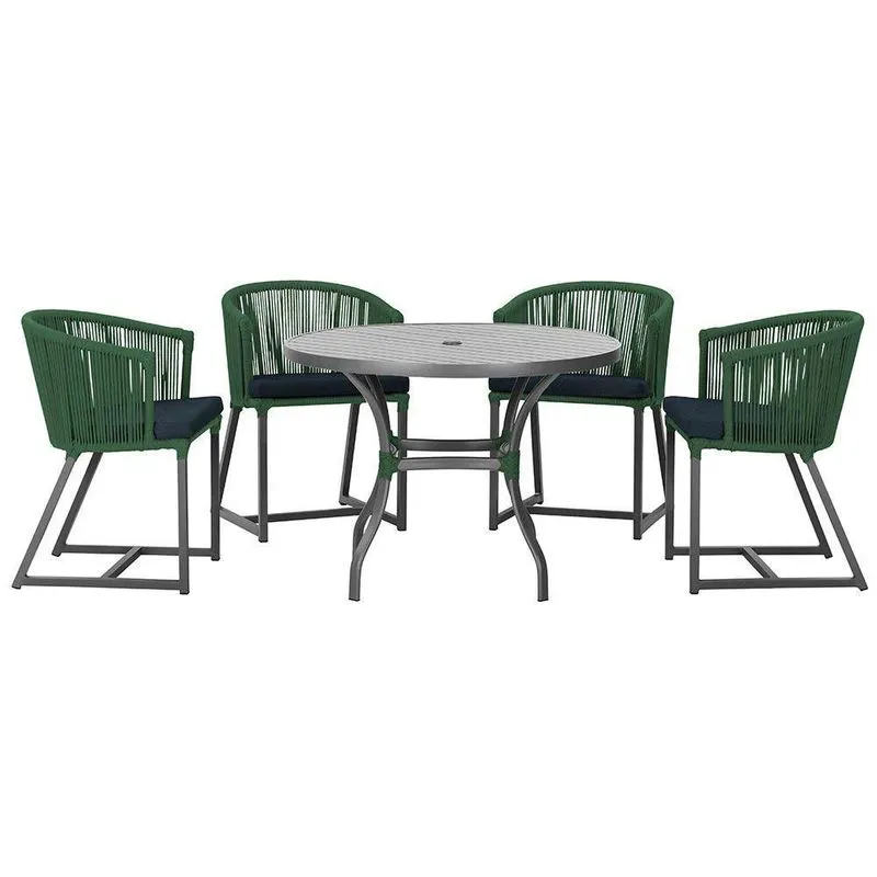 Mesa Com 4 Cadeiras E Noronha Estofado 12 Trama Original Verde