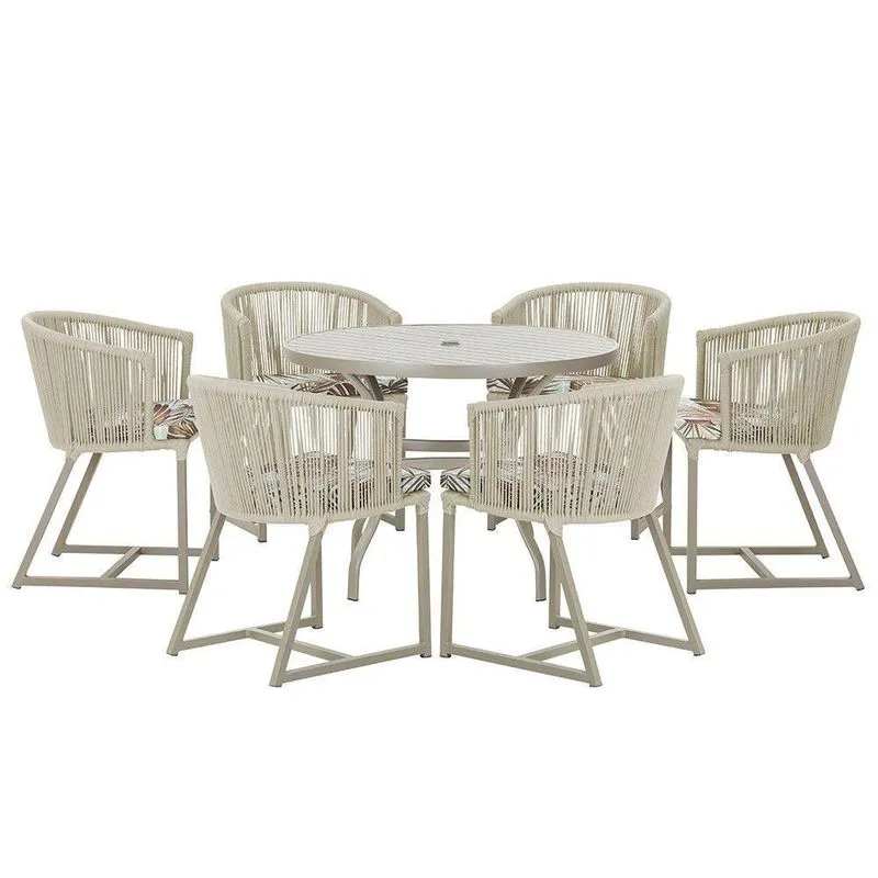 Mesa E 6 Cadeiras De Jantar Noronha Fendi E6 Trama Rami